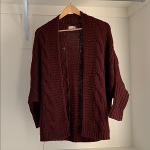 Maroon Sweater Cardigan